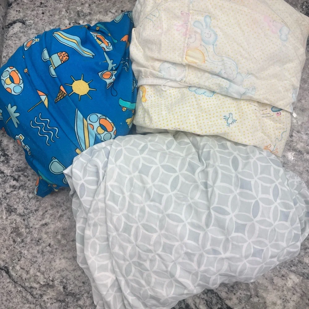 Set of 3 Baby Bed Fitted Sheets- Little Sleepies